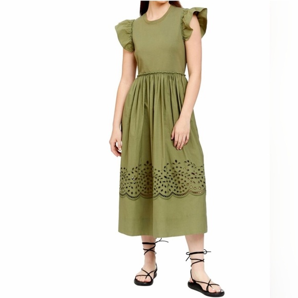 Tanya Taylor Dresses & Skirts - Tanya Taylor Green Smocked Tiered Sundress Medium